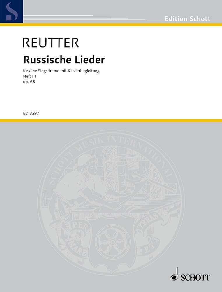 Russische Lieder: 7 Gesänge. op. 68. mittlere oder hohe Singstimme mit Klavier-Begleitung. hoch/mittel. (Edition Schott) Sheet Music