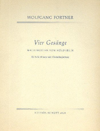Vier Gesänge: tiefe Singstimme und Klavier. tief. Sheet Music