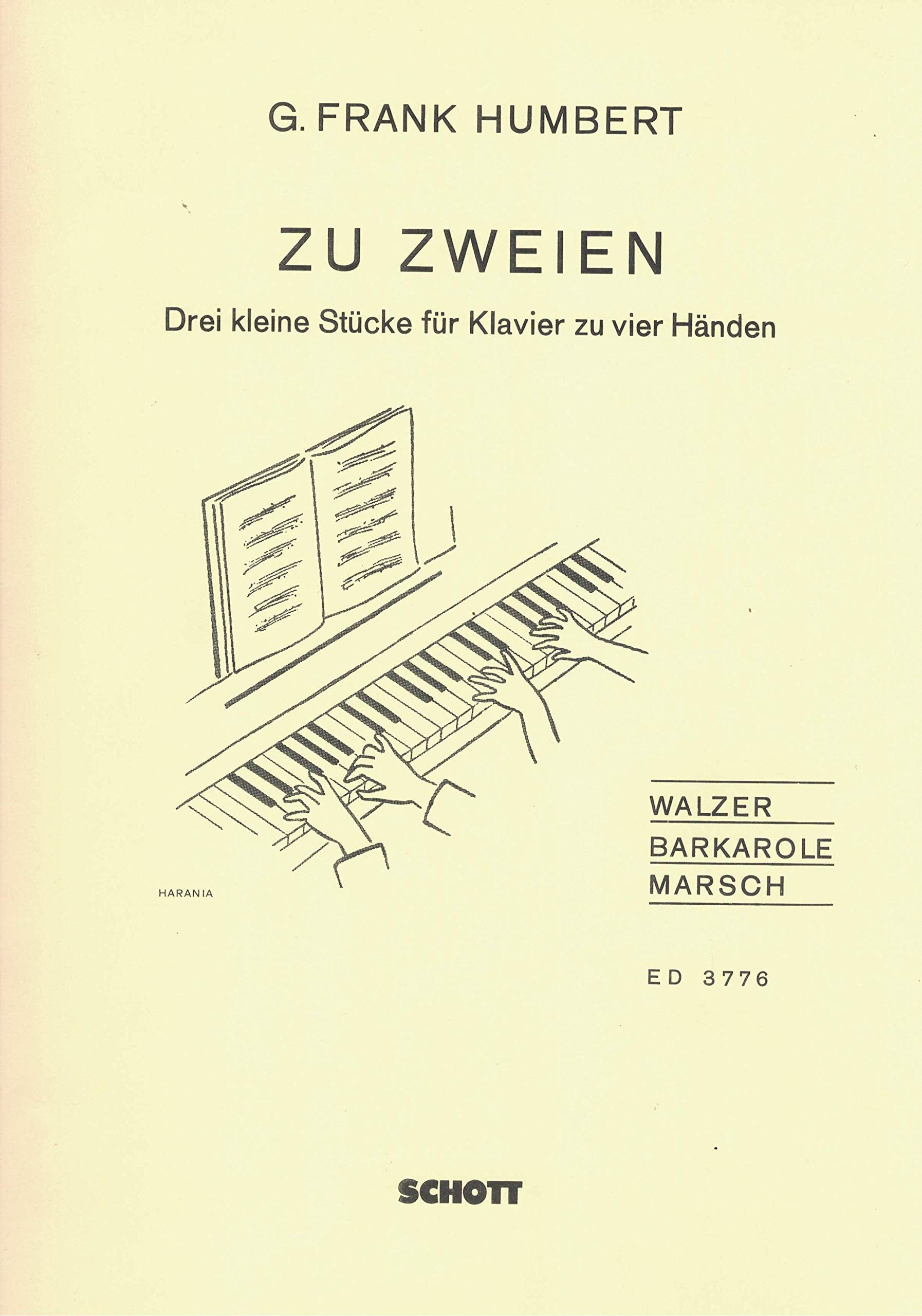 Zu Zweien: 3 kleine Stücke. Klavier 4-händig. Sheet Music