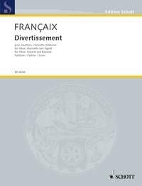 Divertissement: for oboe, clarinet (in B flat) and bassoon. Oboe, Clarinet and Bassoon. Partition d'étude. Sheet Music