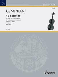 12 Sonaten: Nos. 1-3. op. 1. violin and basso continuo (harpsichord, piano); cello ad libitum. Sheet Music