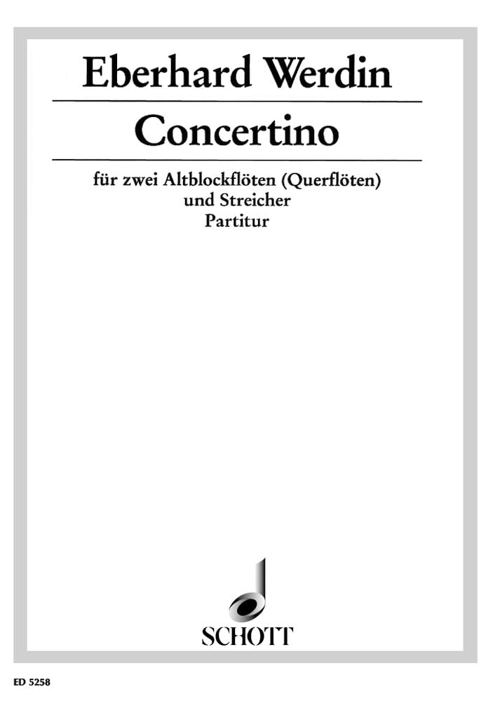 Concertino: 2 treble recorders (flutes), 2 violins and cello (double bass). Partition. Sheet Music