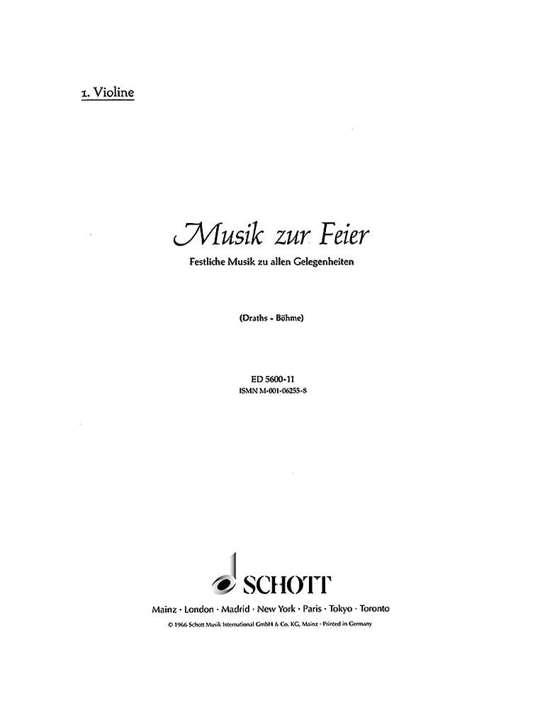 Musik zur Feier: Festliche Musik zu allen Gelegenheiten. Variable Besetzungsmöglichkeiten. Akkordeon/Violine I. Sheet Music