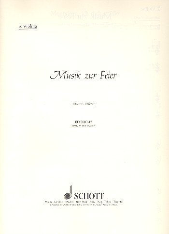 Musik zur Feier: Festliche Musik zu allen Gelegenheiten. Variable Besetzungsmöglichkeiten. Akkordeon/Violine II. Arts & Music