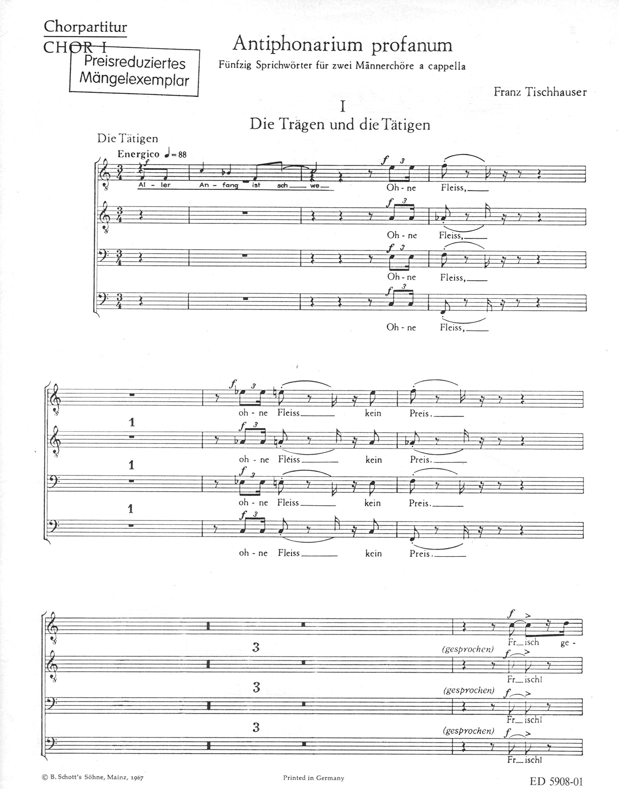 Antiphonarium profanum: 50 Sprichwörter. Männerchor (TTBB/TTBB). Partitur. Sheet Music