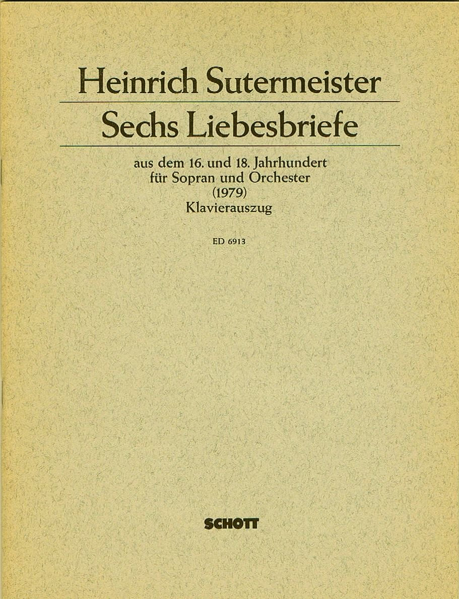 SECHS LIEBESBRIEFE CHANT Sheet Music