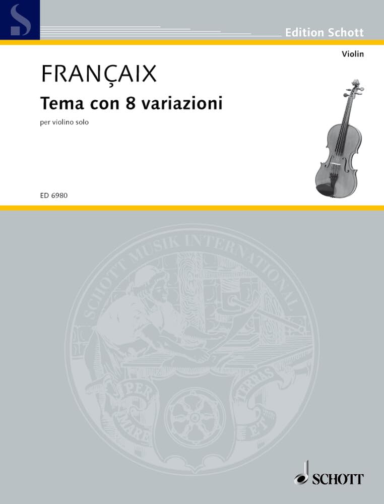 Tema con 8 variazioni: for violin solo. violin. book