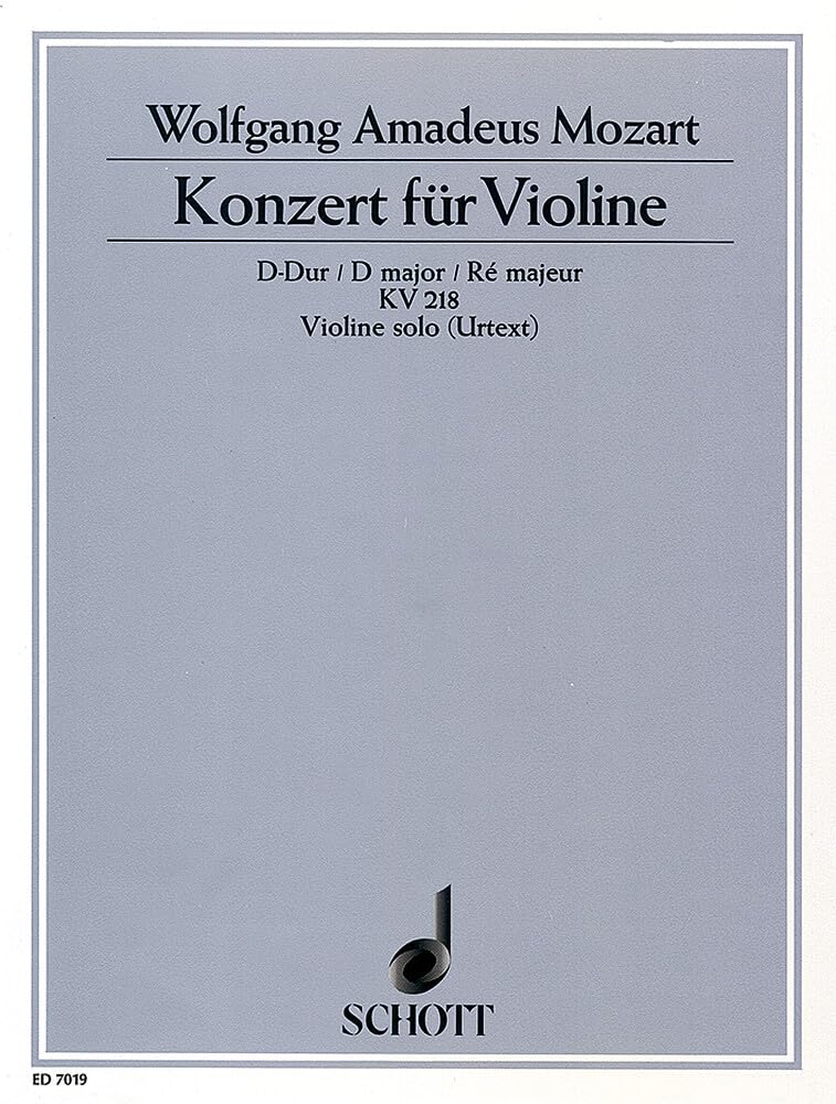 Konzert D-Dur: KV 218. Violine und Orchester. Solostimme. Sheet Music