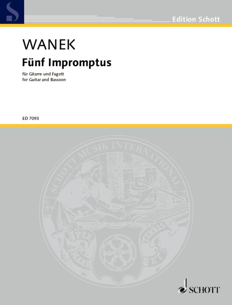 5 Impromptus: Fagott und Gitarre. (Edition Schott) Sheet Music