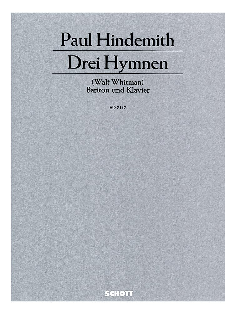 3 Hymnen von Walt Whitman: op. 14. Bariton und Klavier. Bariton. Sheet Music