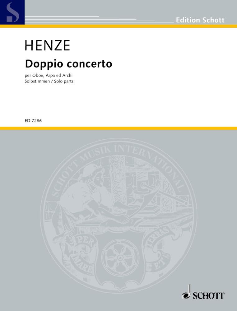 Doppio concerto: oboe, harp and strings. Jeu de parties solistes. book