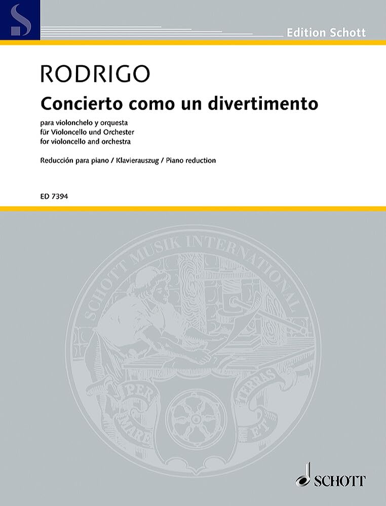 Concierto como un divertimento: Violoncello und Orchester. Klavierauszug mit Solostimme. (Edition Schott) Sheet Music