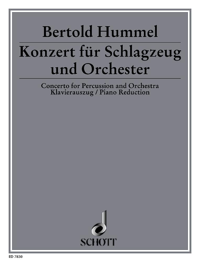 Concerto: op. 70. percussion and orchestra. Réduction pour piano. book