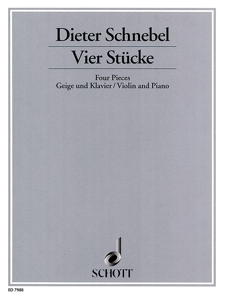 Vier Stücke: Violine und Klavier. Spielpartitur. Sheet Music