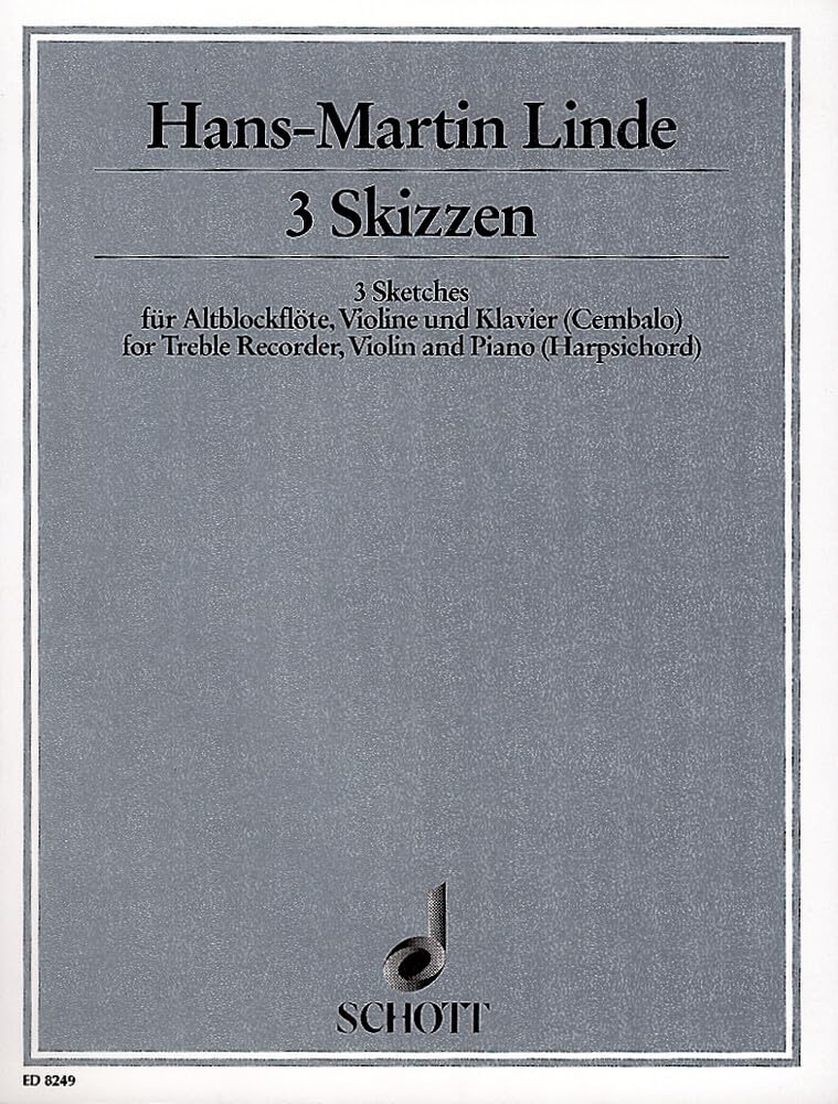 3 Skizzen: Alt-Blockflöte, Violine und Klavier (Cembalo). Partitur und Stimmen. Arts & Music