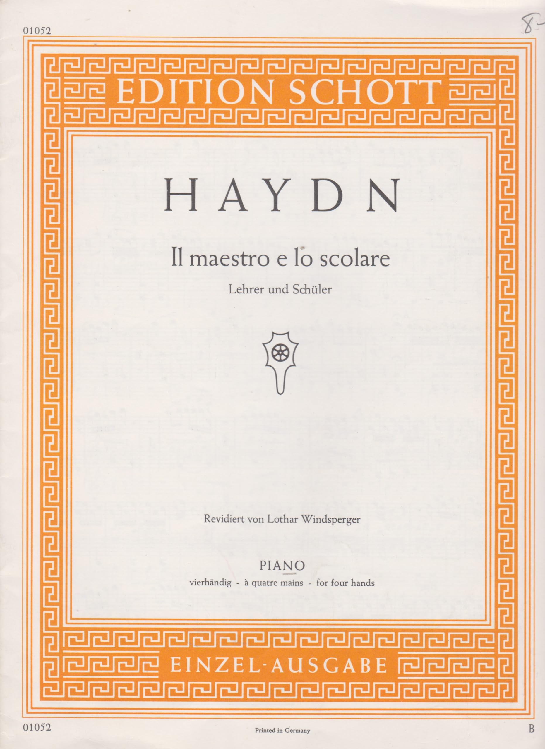 Il Maestro e lo Scolare: The Master and the Scholar. Hob. XVIIa:1. Piano (4 hands). Sheet Music