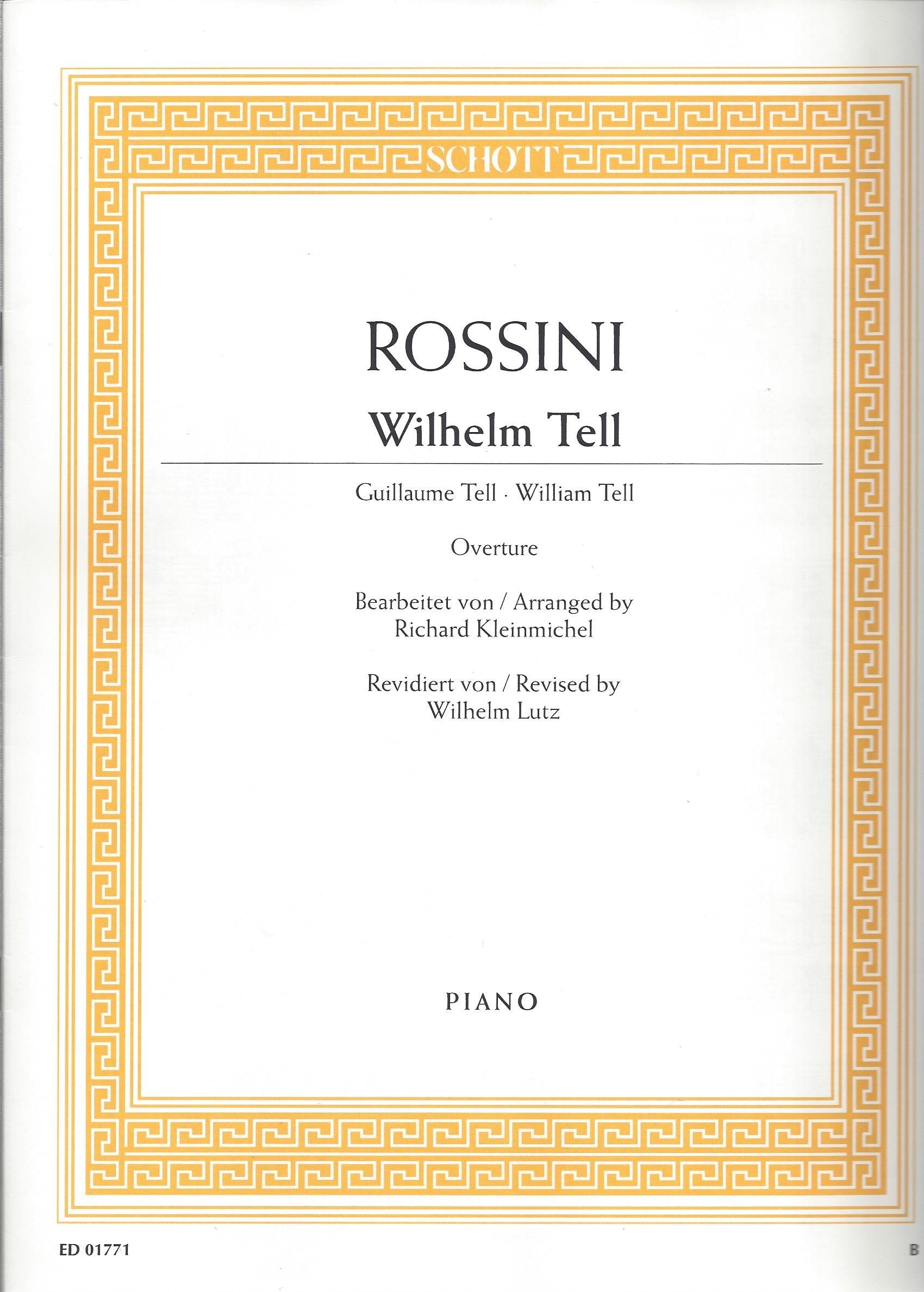Guillaume Tell: Overture. piano. Sheet Music
