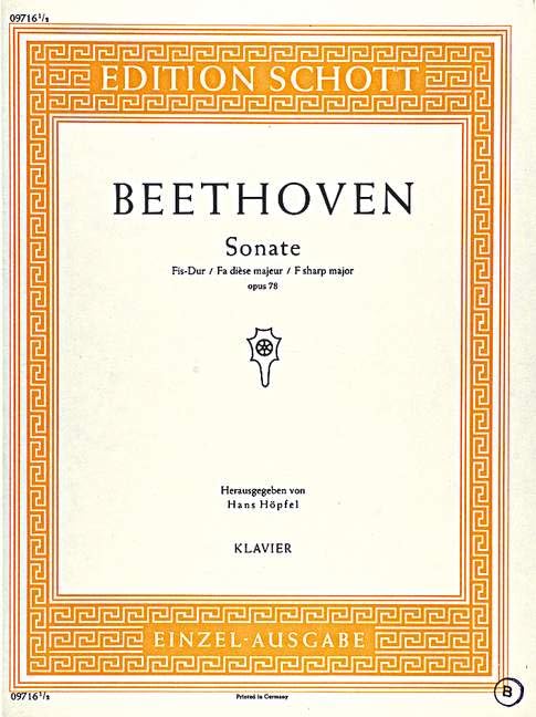 Sonata F-sharp major: op. 78. piano. Sheet Music