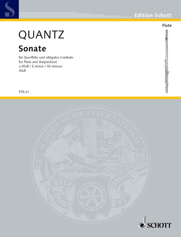 Sonate e-Moll: Flöte und obligates Cembalo oder Flöte, Violine und Basso continuo. (Edition Schott) Sheet Music