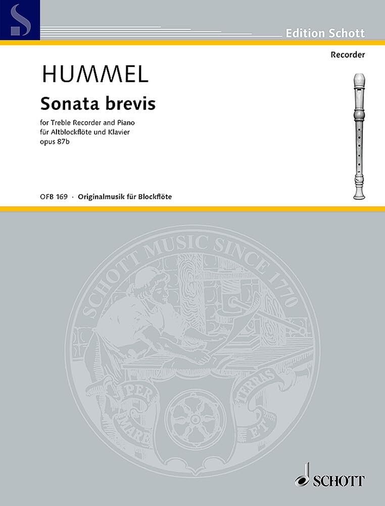 Sonata brevis: op. 87b. Alt-Blockflöte und Klavier. (Edition Schott) Sheet Music