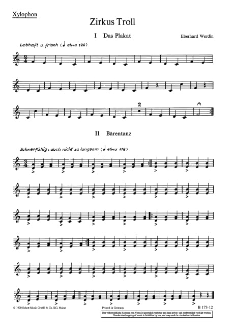 Zirkus Troll: Ein Spiel für Kinder. Kinderchor (SMez) mit Instrumenten (2 Sopran-Blockflöten, Stabspiele, Schlagzeug, Bass). Bass. Arts & Music