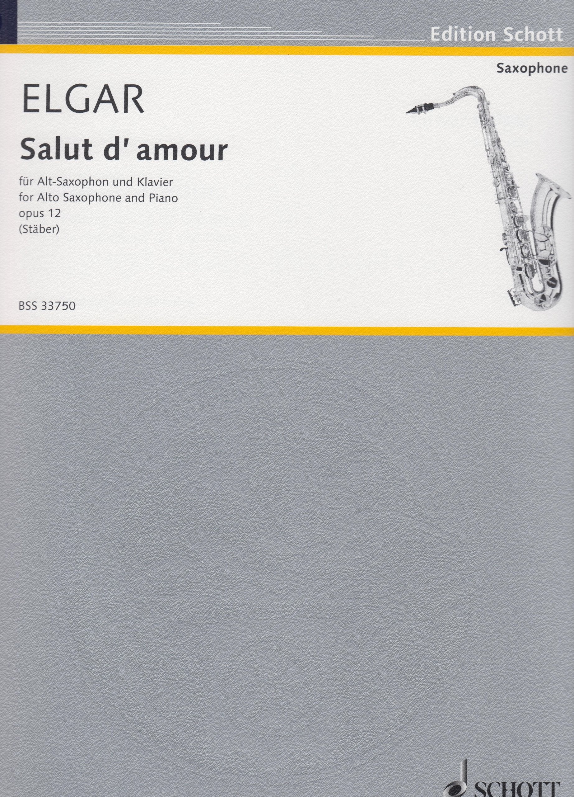 Salut d'amour: Liebesgruß. op. 12/3. alto saxophone and piano. Sheet Music