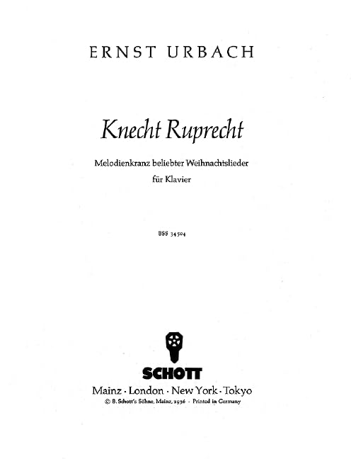 Knecht Ruprecht: Melodienkranz beliebter Weihnachtslieder. piano. Sheet Music
