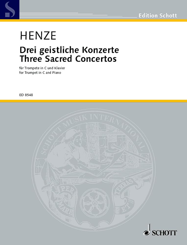 Drei geistliche Konzerte: für Trompete und Klavier. Trompete in C und Klavier. (Edition Schott) Sheet Music