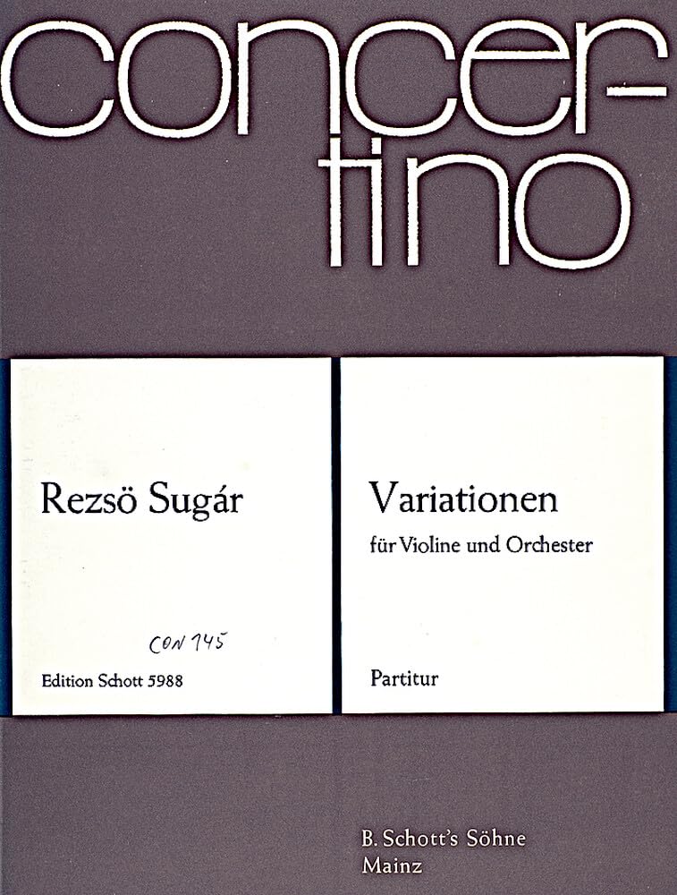 Variationen: Violine und Streichorchester. Partitur. (Concertino) Sheet Music