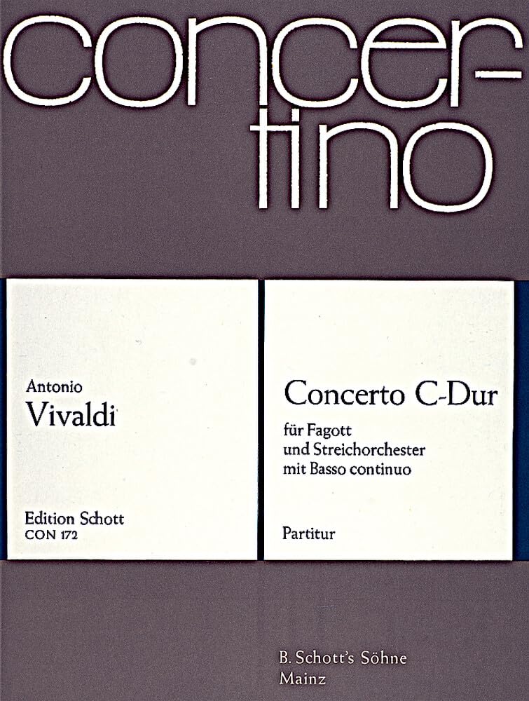 Concerto C-Dur: RV 472/PV 45. Fagott, Streicher und Basso continuo. Partitur. (Concertino) Sheet Music