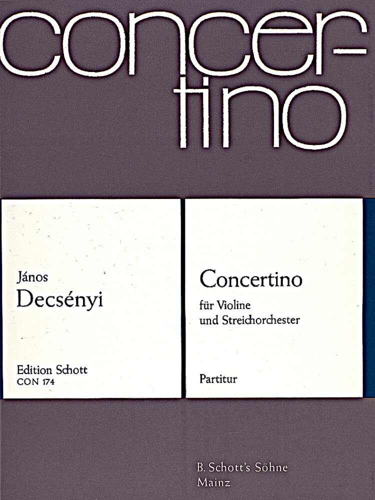 Concertino: Violine und Streichorchester. Partitur. Sheet Music