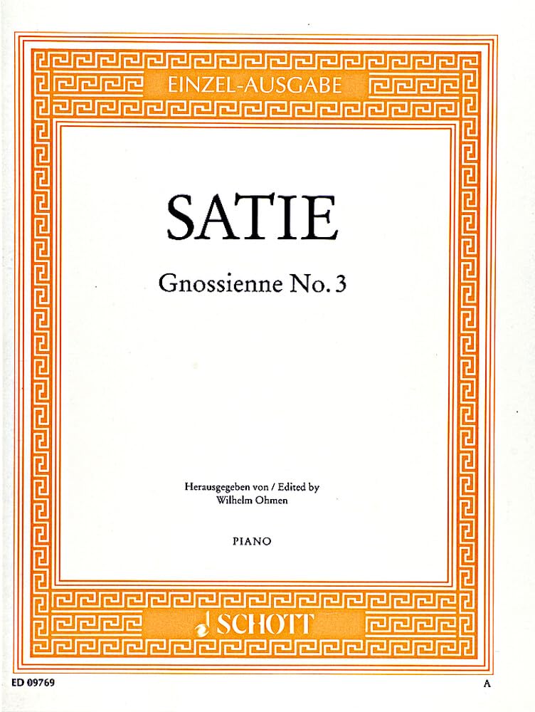 Gnossienne No. 3: Klavier. (Edition Schott Einzelausgabe) Sheet Music