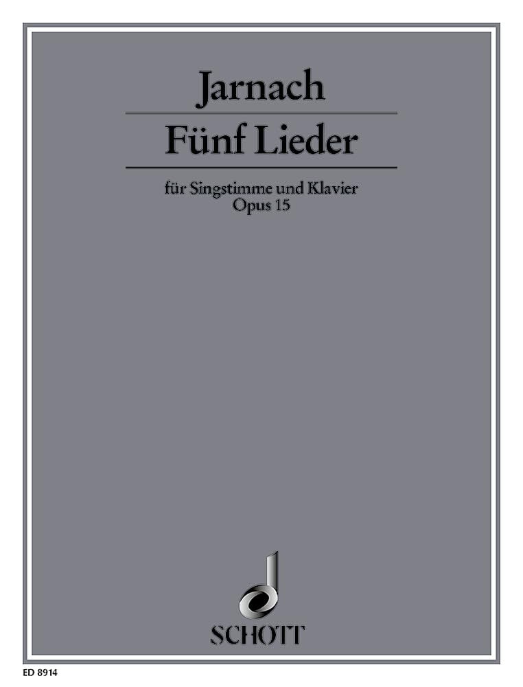 5 Lieder: op. 15. Singstimme und Klavier. Sheet Music