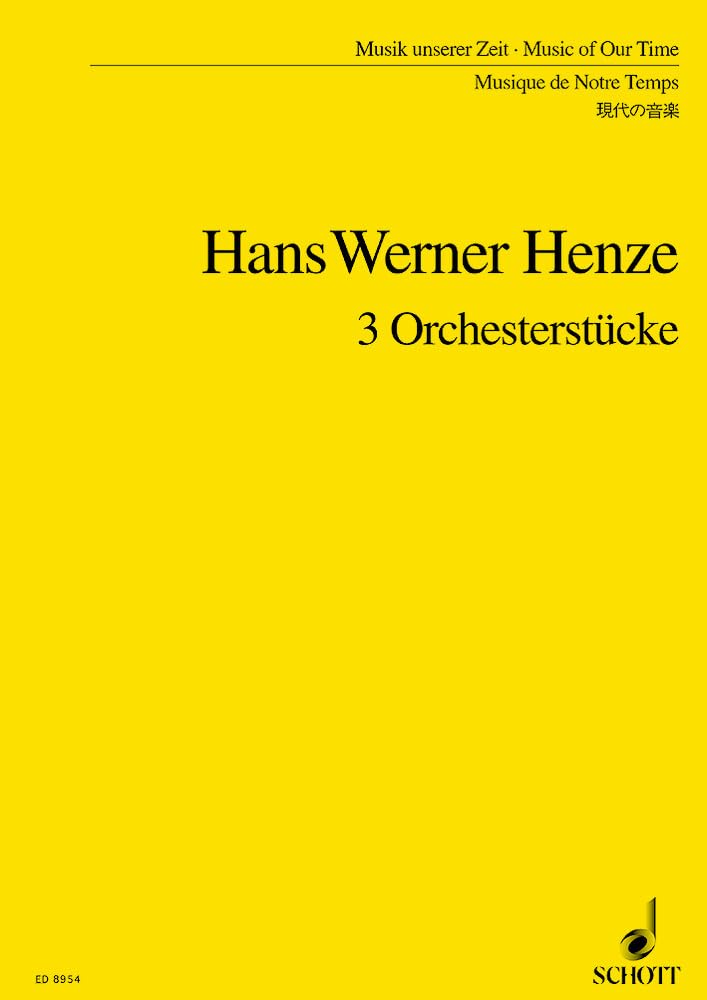 3 Pieces for Orchestra: based on a piano music by Karl Amadeus Hartmann. orchestra. Partition d'étude. book