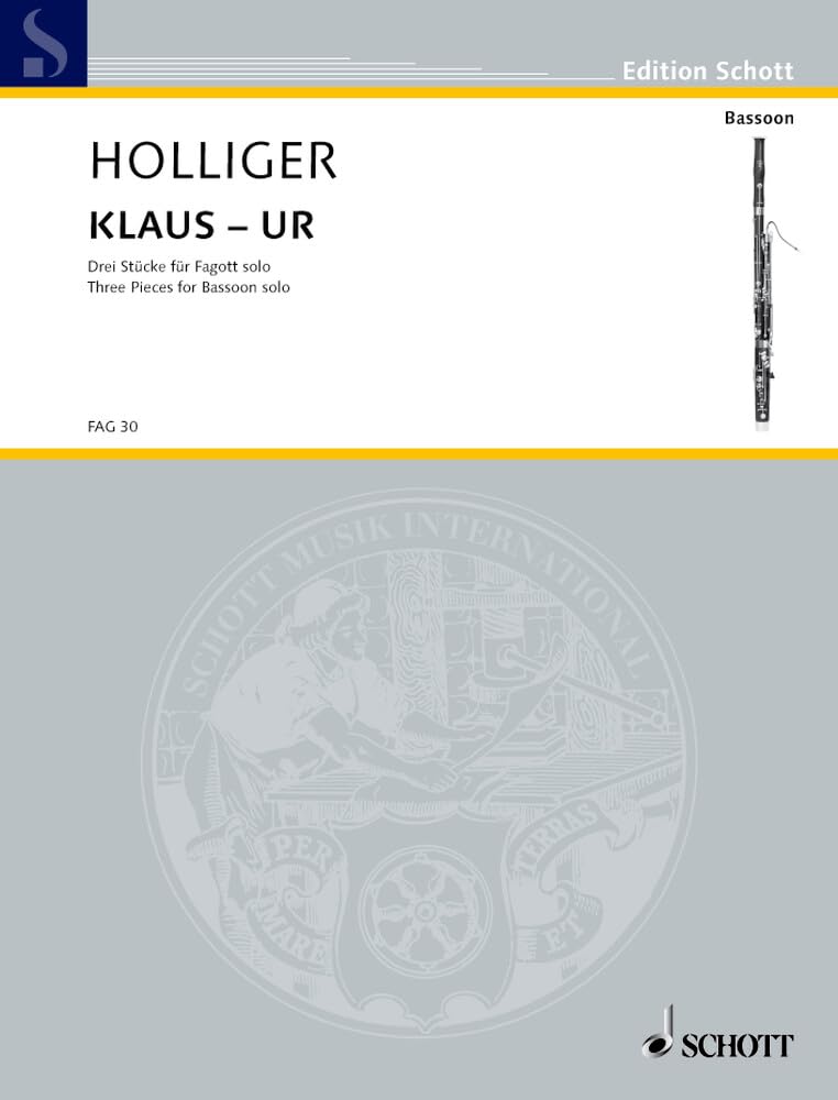 KLAUS-UR: Drei Stücke. Fagott. (Edition Schott) Sheet Music