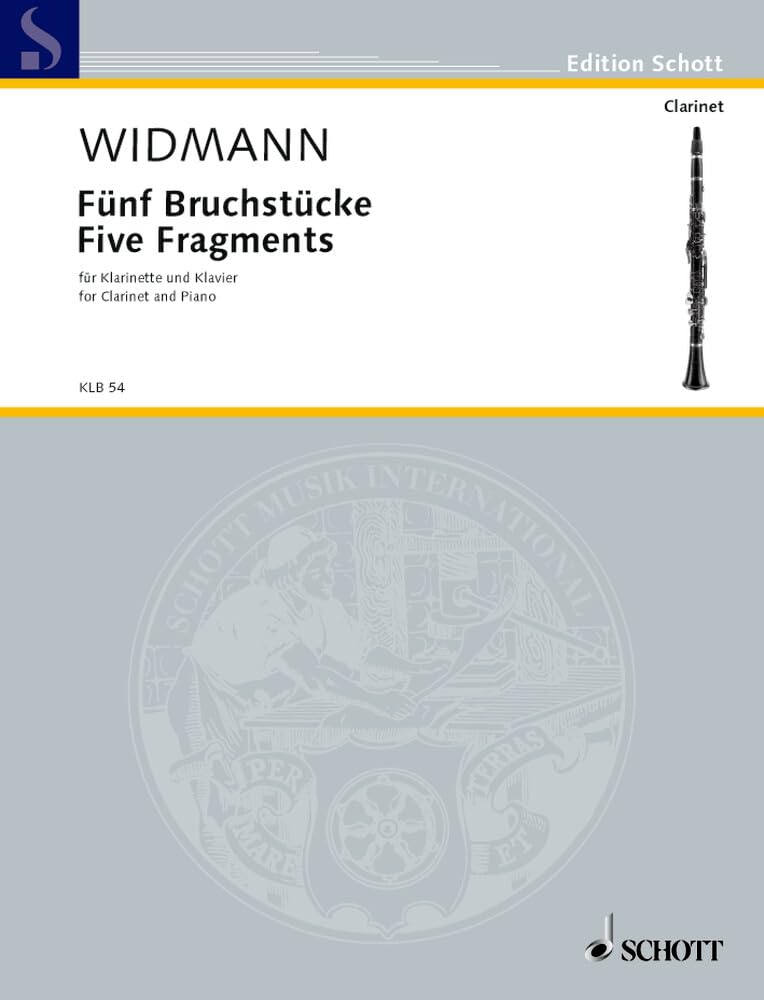 Cinq Fragments: clarinet (in A and B) and piano. book
