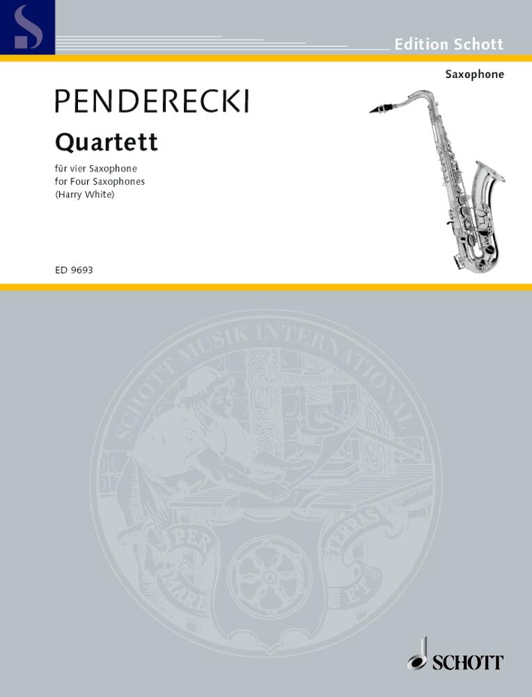 Quatuor: für vier Saxophone (SATBar). 4 saxophones (SATBar). Partition et parties. book