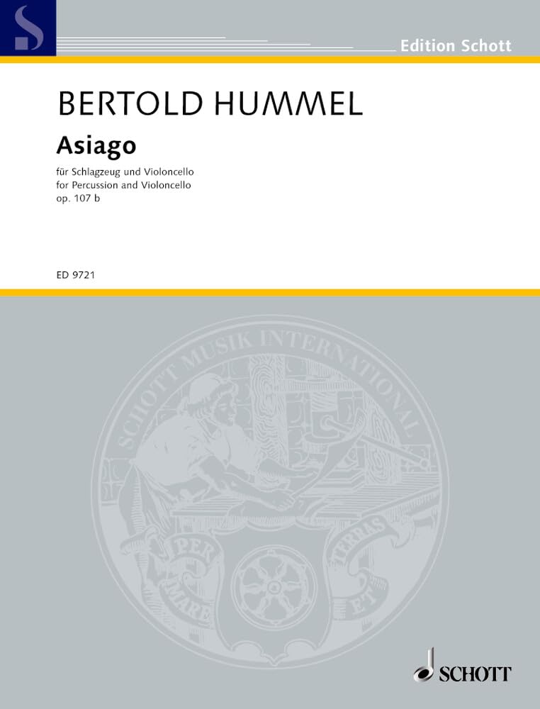 Asiago: for Percussion and Violoncello. op. 107 b. percussion and cello. Partition et parties. book