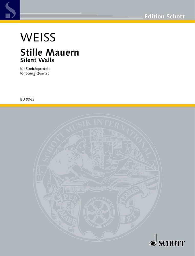 Stille Mauern (Les murs silencieux): string quartet. Partition et parties. book