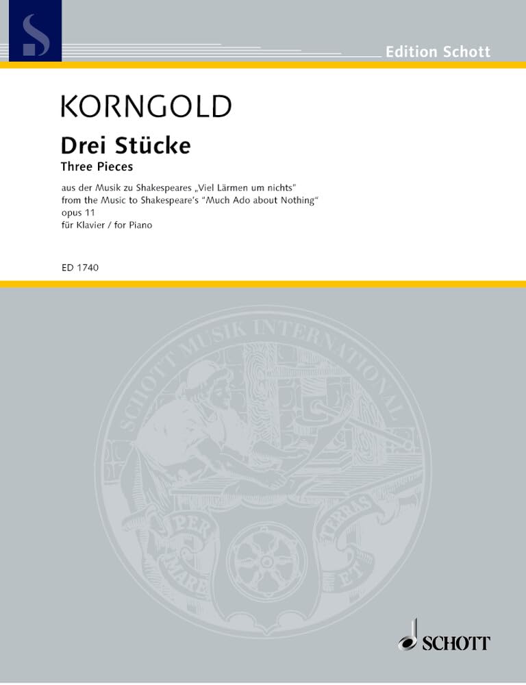 Three Pieces: from the music to Shakespeare's "Much Ado about Nothing". op. 11. piano. book