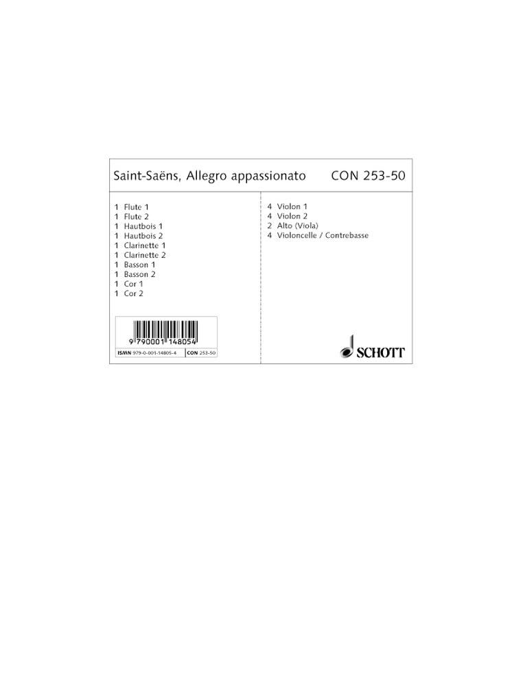 Allegro appassionato: op. 43. Violoncello und Orchester. Stimmensatz. (Concertino) Sheet Music