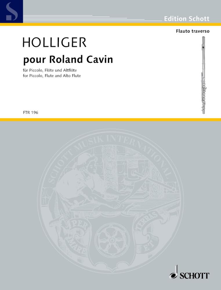 pour Roland Cavin: pour piccolo, flûte et flûte alto. Piccolo, flute and altoflute. Partition d'exécution. book