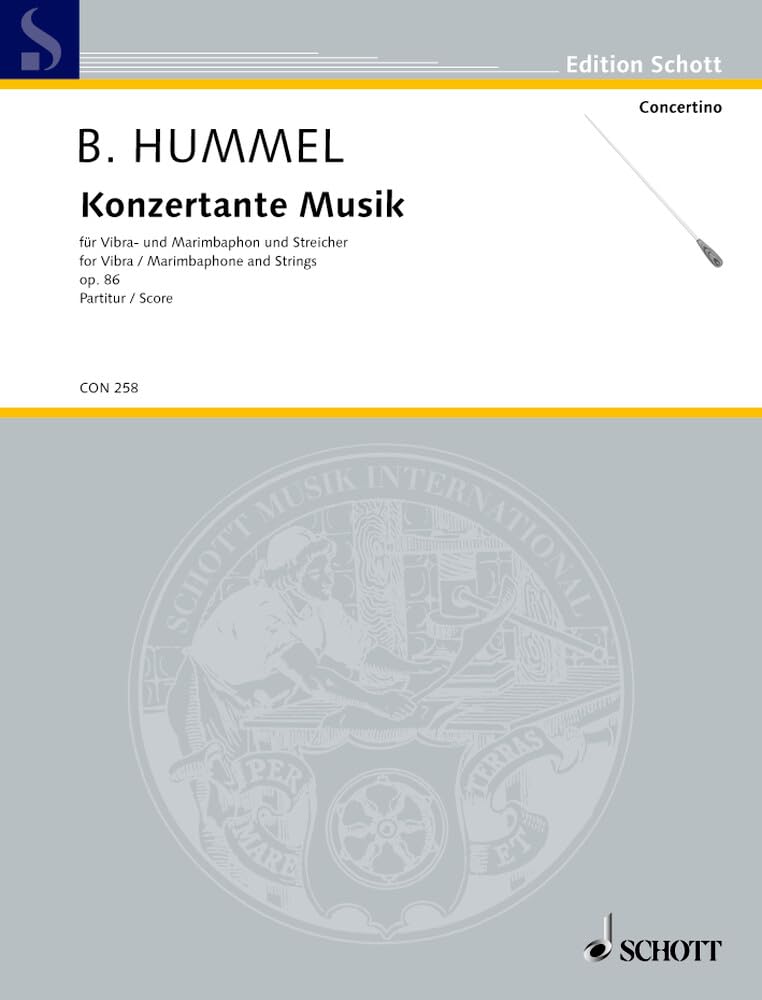 Konzertante Musik: für Vibra- und Marimbaphon (1 Spieler) und Streicher. op. 86. Vibraphon und Marimbaphon (1 Spieler) und Streichorchester. Partitur. (Concertino) Sheet Music