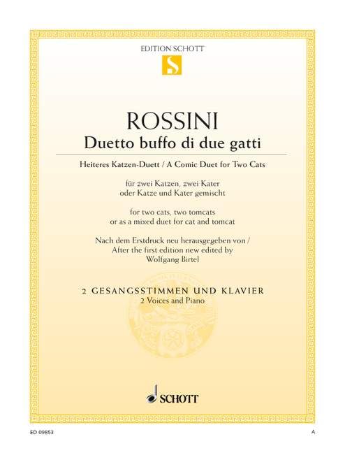 Duetto buffo di due gatti: Le Duo des chats. 2 voices and piano. Sheet Music