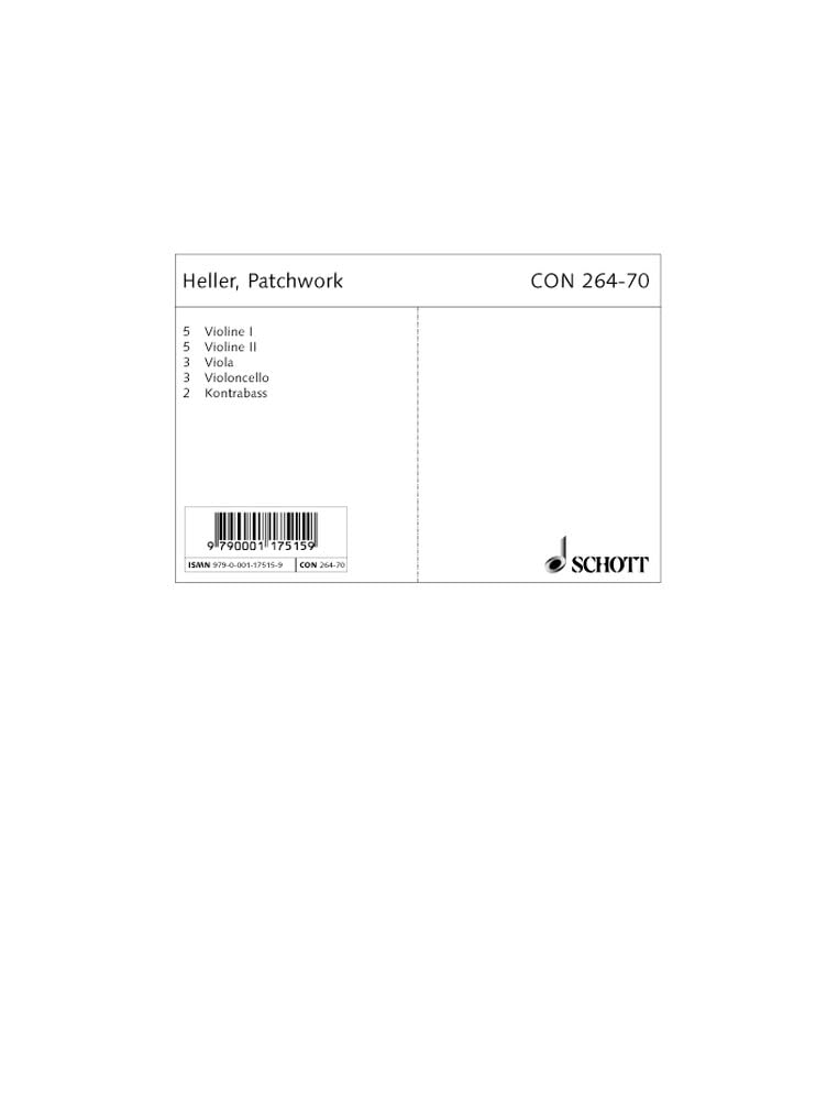 Patchwork: Streichorchester. Stimmensatz. (Concertino) Arts & Music