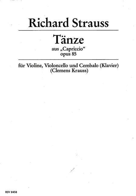 Tänze: aus "Capriccio". op. 85. Violine, Violoncello und Cembalo (Klavier). Film, Art & Culture