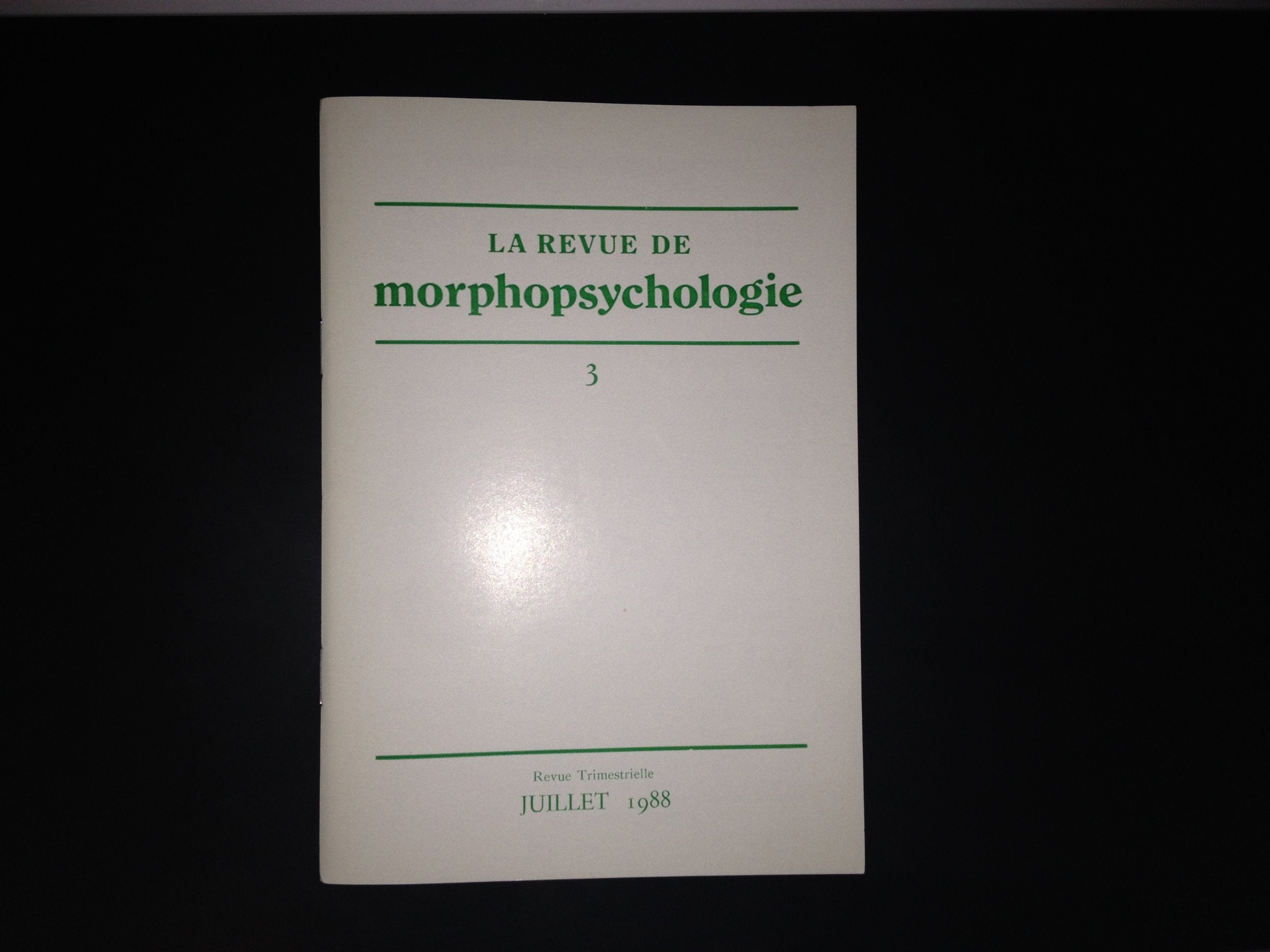 La revue de morphopsychologie book