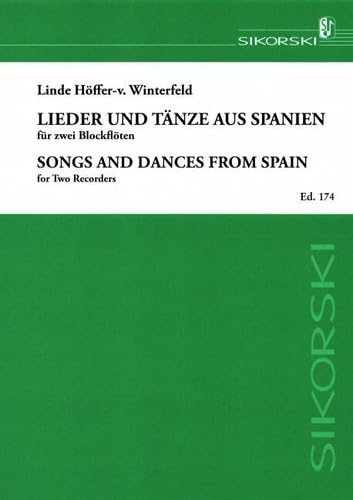 Lieder und Tänze aus Spanien: für 2 Blockflöten. 2 recorders. Partition d'exécution. Books