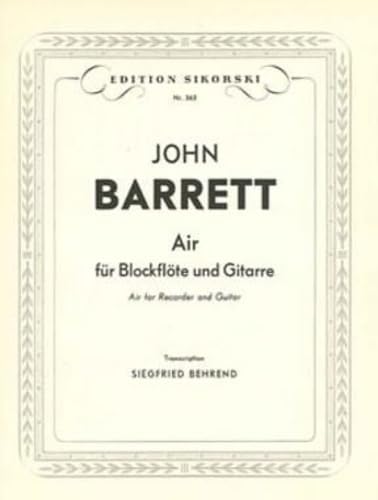 Air: für Blockflöte und Gitarre Books