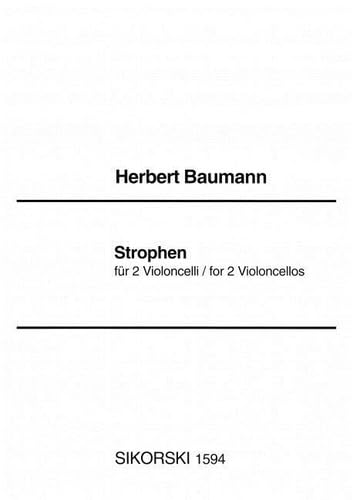 Strophen: für 2 Violoncelli. 2 cellos. Partition et parties. book